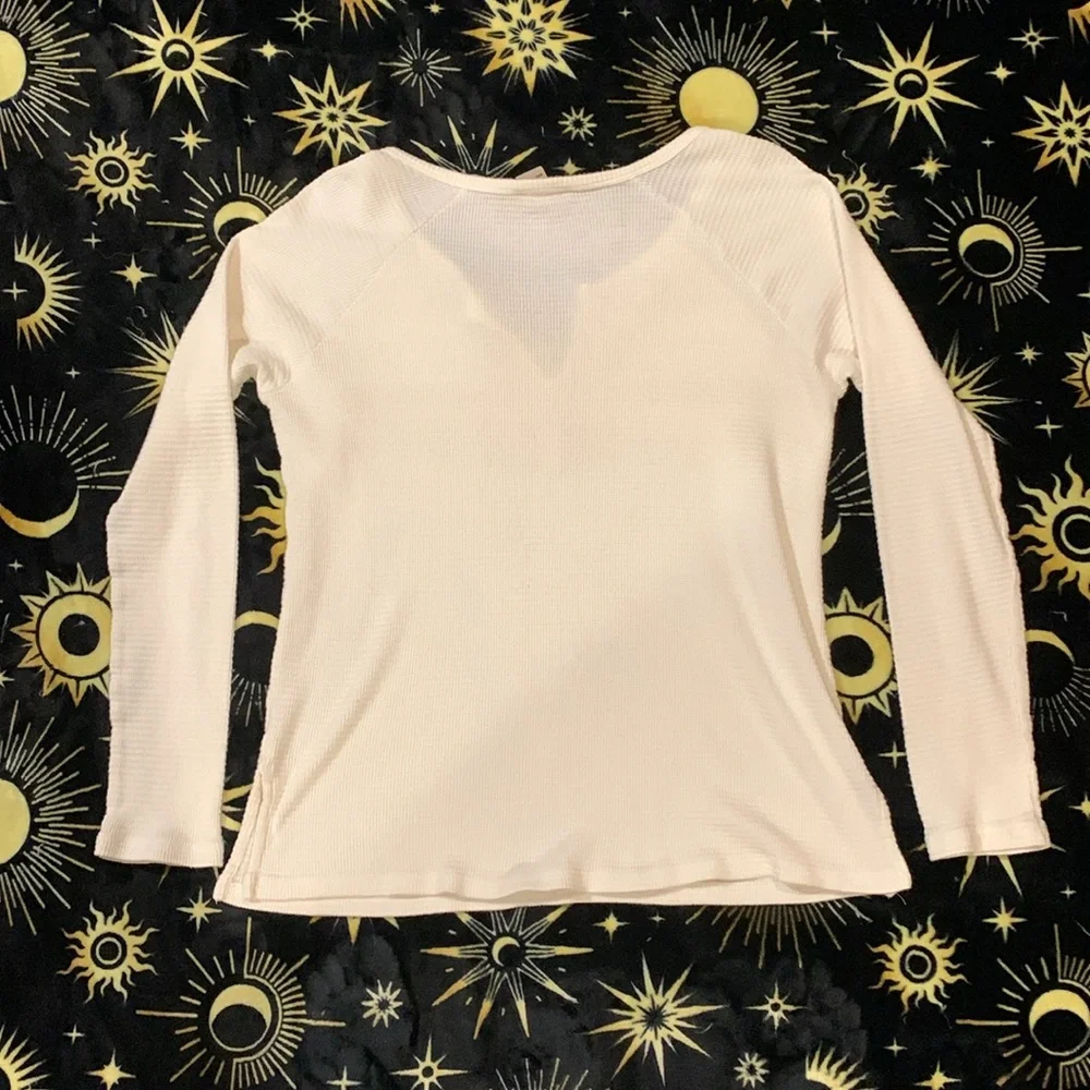 Lucky Brand Embroidered Henley Thermal - Picture 2 of 5